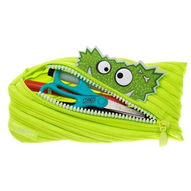 ZIPIT Monster Federmäppchen für Jungen | Großes Mäppchen für die Schule | Monster Etui für Kinder | Federmappe Grün