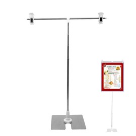 Adjustable Poster Stand, Floor Standing Sign Holder, Notice Stand Sign Holder, Poster Sign Stand, Sign Holder for Poster, Suitable for Shops, Weddings, Exhibitions, Advertising Displays