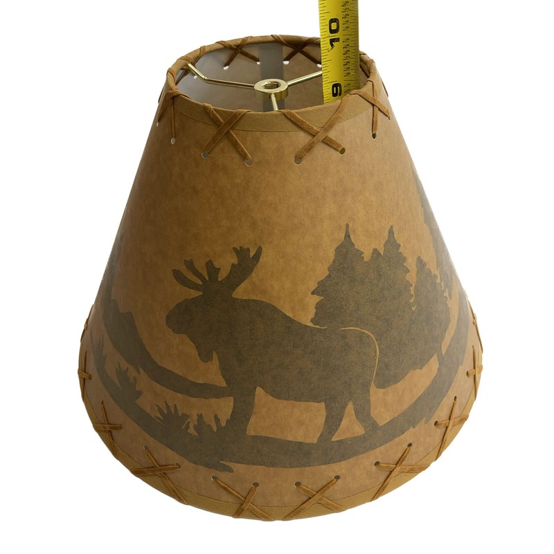 Rustic Oiled Kraft Laced Moose Lamp Shade - 14"