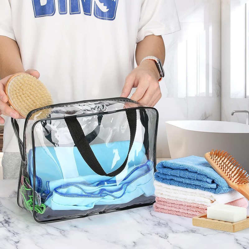2 Pieces Clear Travel Makeup Cosmetic Toiletry Organizer Bag, Waterproof