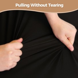 SereneGrace Elastic Dining Table Cover, 42x72 Inch Thick Spandex Fitted Stretch 6-Foot Rectangle Table Cloth for Dining Room, Banquets, Events, Craft Displays, Parties, Black