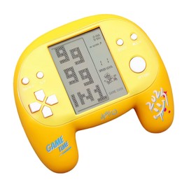 CZT Handle Brick Game Console 4.1 Inch Great Grip Feel 2574 in 1 Games Handheld Retro Puzzle Block Games for On the Go / Indoor / Outdoor Children / Students / Teenagers (Yellow)