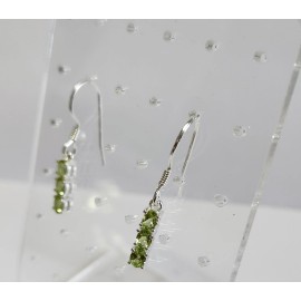 Unbranded Hebei Peridot Trilogy Sterling Silver Earrings