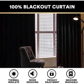 PrinceDeco Linen Blackout Curtains for Bedroom/Living Room 100% Black Out Curtains 96 Inch Long 2 Panels Set Linen Look Room Darkening Thermal curtains with White Liner Backing for Nursery Decor,Stone