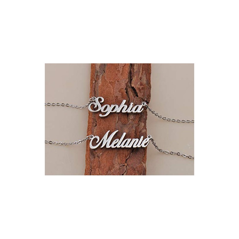 HUAN XUN Unique Name Jewelry Gifts Silver Pendant Name Necklace