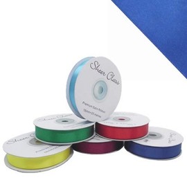 single roll of Royal Blue Double faced Satin Ribbon 3mm, 10mm, 16mm, 25mm widths (16mm x 25M)