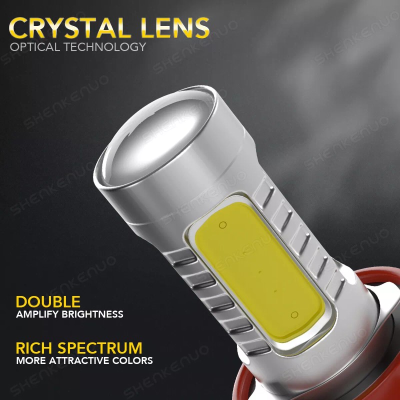 SHENKENUO 6000K LED High/Low Beam Headlight + Fog Light Bulbs