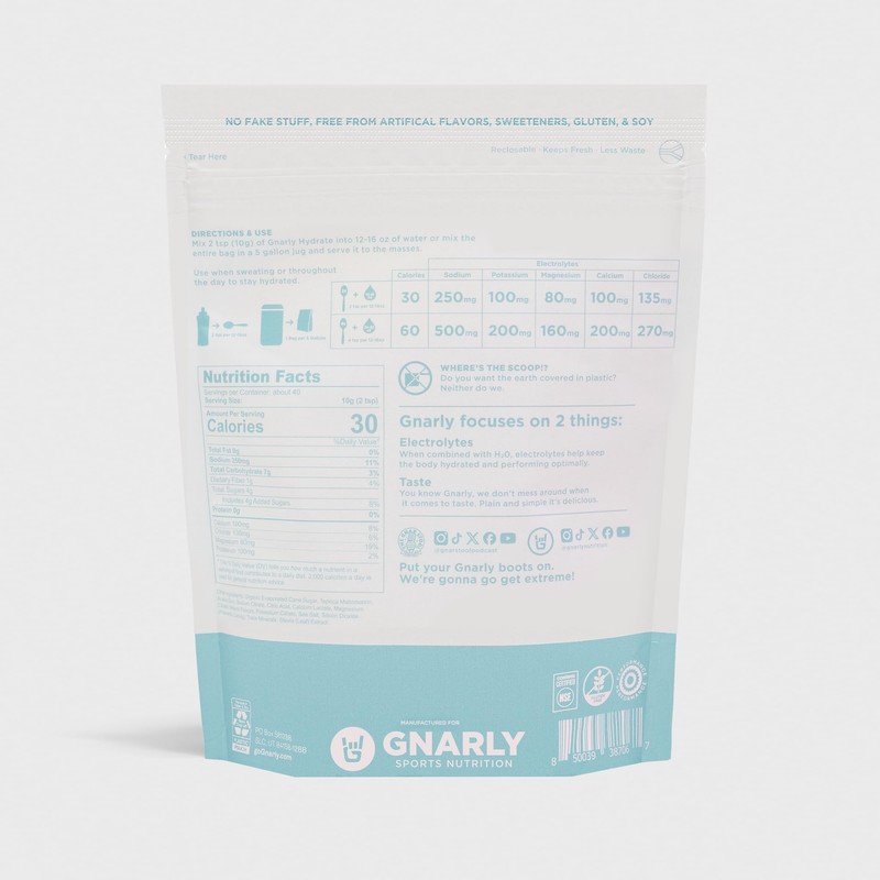 Gnarly Nutrition Hydrate Electrolyte Powder – Pina Colada Exercise Hydration