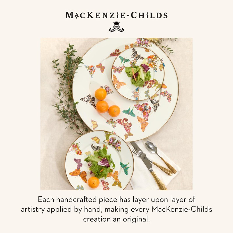 MACKENZIE-CHILDS Butterfly Garden Enamel Canister, Pretty Kitchen Storage Container with