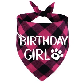 STMK Dog Birthday Bandana, Multi Sizes Dog Birthday Girl Bandana for Small Medium Large Dogs Pets (Small, Pink)