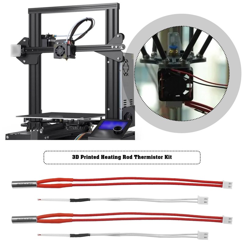 YINETTECH Pack of 4 3D Printer Heating Rod Thermistor Kit