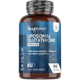 WeightWorld L-Glutathione Supplement 1000mg - 90 Capsules - with Vitamin C, Hyaluronic Acid & Alpha Lipoic Acid - Non-GMO & Vegan - Reduced Liposomal Glutathione Capsules for Men & Women