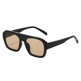 WDZAYXC Thick Frame Fashion Sunglasses Hip Trendy Stylish Sunglasses, Black/champagne