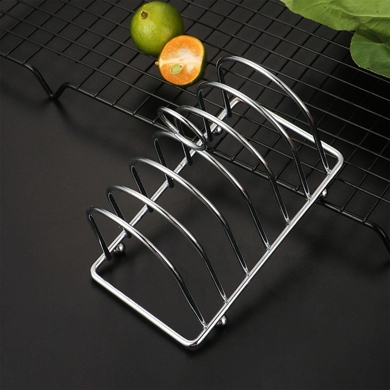 Ekoama Stainless Steel Toast Bread Rack 6 Slices Bread Box