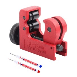 Mini Pipe Cutter, 3-22mm Adjustable Pipe Cutter Zinc Alloy Cutting Tool for Cutting Copper Brass PVC Aluminium Hose Cutter Deburring