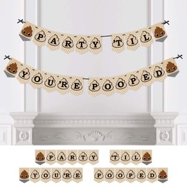 Party 'Til You're Pooped - Poop Emoji Party Bunting Banner - Party Decorations