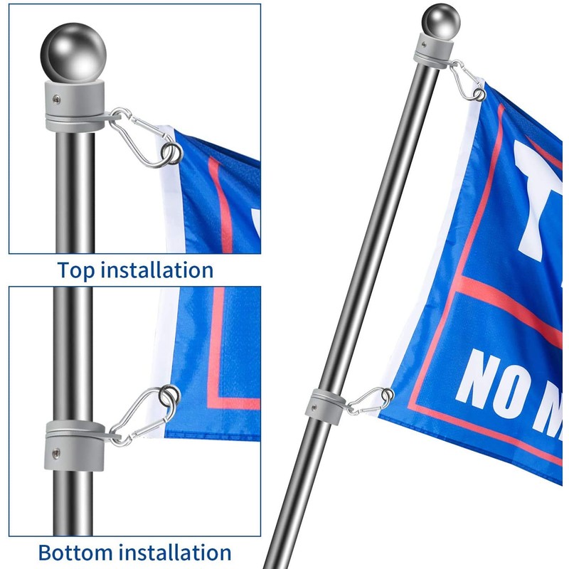4 Pieces Flag Pole Rings,Aluminum Alloy Mounting Rings 360 Degree