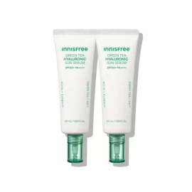 Innisfree 이니스프리 그린티 히알루론산 진정 수분 선세럼 SPF50+ PA++++ 50mL 2개 Innisfree Green Tea Hyaluronic Acid Soothing Moisturizing Sun Serum SPF50+ PA++++ 50mL 2pcs