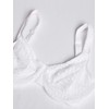 Olga womens Sheer Leaves Underwire Minimizer bras, White, 38D US
