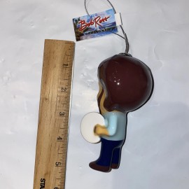 Ruz New Artist 4” Bob Ross Christmas Tree ornament character with art palette by Ruz