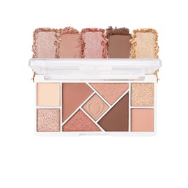 9 Colors Eyeshadow Makeup Palette, Green Purple Matte & Glitter Shimmer Metal Eye Shadow Powder, Highly Pigmented Long Lasting Waterproof Diamond Glistening Makeup Set, Beauty Gift for Women Girl- 01#