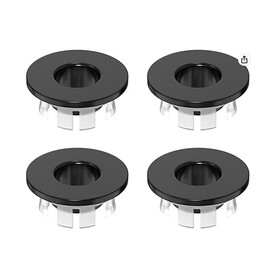 CENPEK 4 Packs Sink Overflow Ring Cover Bathroom Sink Hole Trim Overflow Cover Round Hole Insert Spares for Bathroom Kitchen (Black)