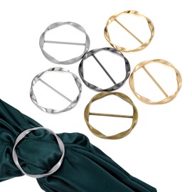 IANFAN 6 Pcs T-Shirt Tie Clips, Fashion Metal Circle Scarf Twist Ring Clip Shirt Cinch Clip for Sweater Dress Shawl Shirts