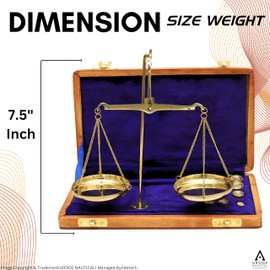 Vintage Justice Law Scale Old Traditional Goldsmith Weight (Tarazu) showpiece Antique Brass Weighing Scale Balance Decoration Collectibles Marine Instrument Home/Office Table Decor