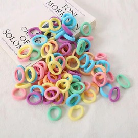 LeTradeJP Children's Hair Tie, Baby Hair Tie, Kids, Hair Accessories, Girls, Fashionable Girls, Kindergarten, Nursery School, Small, Colorful, Set of 100