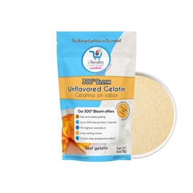 La Tiendita Essentials 300° Bloom Gelatin (4 oz) beef unflavored gelatin powder, strongest gelatin in the market, premium