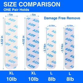 ADY 40lbs Picture Hanging Strips Heavy Duty 40Pairs，Damage Free Removable Picture Hangers, Refill Adhesive Strips for Rent Room, Hook and Loop Strips Mounting Tape for Painted Wall