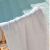 GAMUSI Fouta Pareo Beach Towel Light Honeycomb 190 x 180
