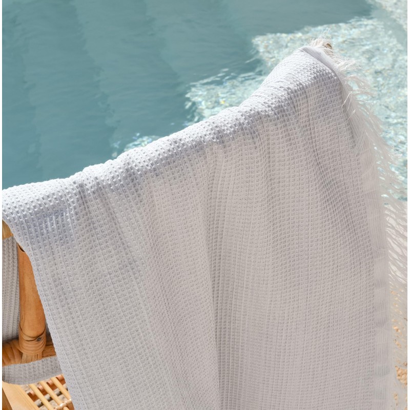 GAMUSI Fouta Pareo Beach Towel Light Honeycomb 190 x 180