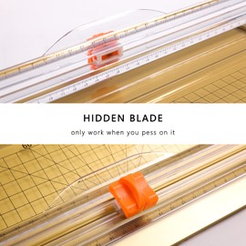 12-Inch Home Use Acrylic Guillotine Paper Trimmer with Safety Guard and Non-Slip Base - Effortlessly and Confidently Cut up to 10 Sheets of Paper