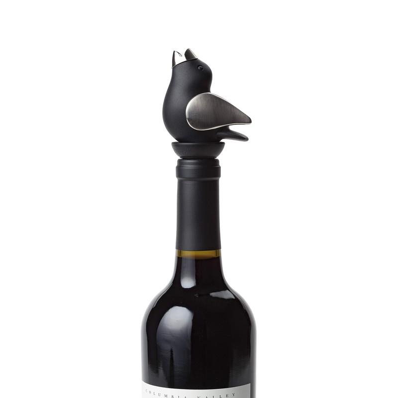 ChirpyTop Wine Pourer - Black and Chrome