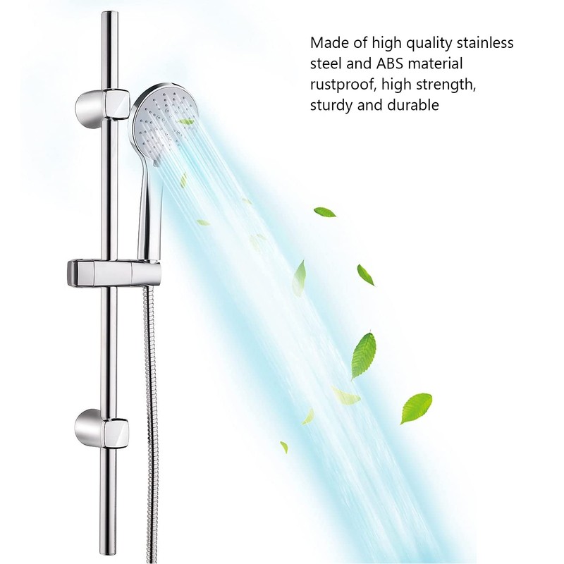 Shower Rail Set Handheld Shower Head Adjustable Slide Bar with