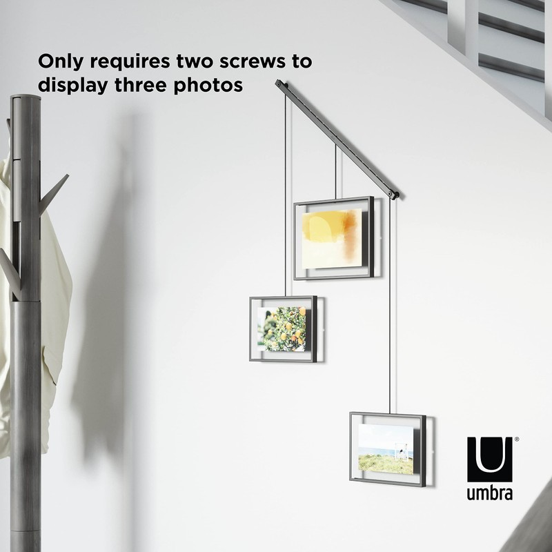 Umbra Exhibit Picture Frame Gallery Set, Adjustable Wall Collage Displays