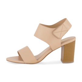CUSHIONAIRE Women's Talent cut out heel sandal +Memory Foam and Wide Widths Available, Sand 9