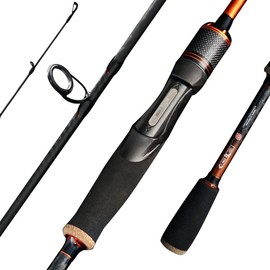 SEASIR CastX Fishing Rod, Ultra-Light Spinning Rod Bait Finesse Casting Rod, 2 Piece Baitcaster Rod, 40T Carbon Fiber, EVA Cork Handle, Zirconia Ring, Portable Travel Rod for Saltwater Freshwater