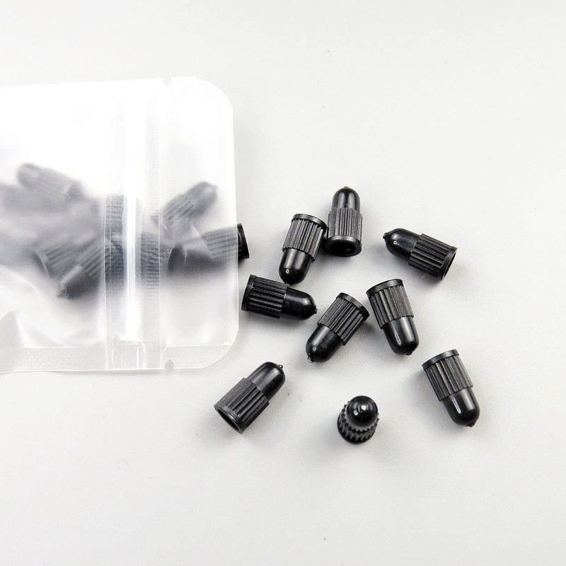 Black Presta Valve Caps Plastic Bike Tubeless Tire Caps Air