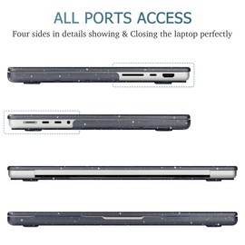 Mektron for M4 MacBook Pro 14-inch Case 2024 A3112 A3401 A3185 Compatible with 2023 M3 A2918 A2992 M2 A2779 2021 M1 A2442 Pro/Max Cover for Mac Pro 14" with Touch ID, A-Gypsophila Black