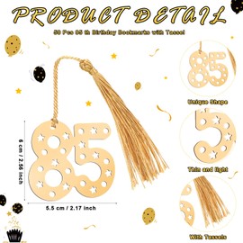 Spakon 25 Set 85th Birthday Party Favor for Guest Anniversary Party Favor Golden Birthday Bookmark Thanks for Coming Pen with Tag