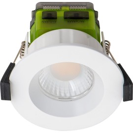 Luceco FType Flat Mk2 Power Change and Colour Change Temperature Downlight, 4W/6W, 3000K Dim2Warm, IP65 Rated, White