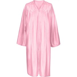 Unisex Shiny Graduation Gown Robe for High School and Bachel or Choir Robe for Confirmation BaptismSize: 57"FF, Color: Pink