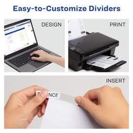 Avery Big Tab Insertable Pocket Plastic Dividers for 3 Ring Binders, 5-Tab Set, Assorted Designs, 1 Set (07708)