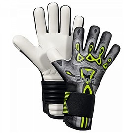 Erima Unisex Adult FleX-Ray Match Goalkeeper Gloves, Black/Lime, 8.5