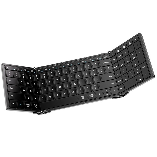Foldable Bluetooth Keyboard, Full Size Wireless Keyboard with Numeric Keypad,