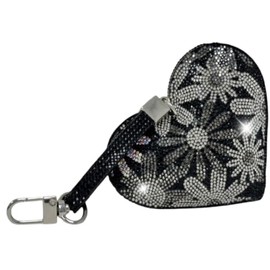 Jacqueline Kent JKKC157.BK Flower Power Heart Purse Charm, Black 3.75 Inches, Mauve, 3.75 Inches