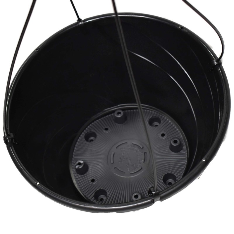 12" Diameter Black Plastic Deco Swirl Hanging Basket by Landmark