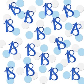 Blue Glitter 18 Confetti, 18th Birthday Number Confetti, 200pcs Anniversary Party Table Decoration Supplies